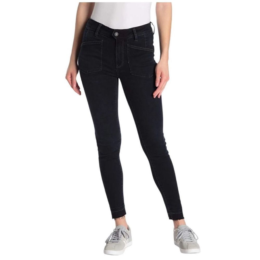Free People Ivy Mid Rise Released Hem Skinny Denim Jeans Pants size 27